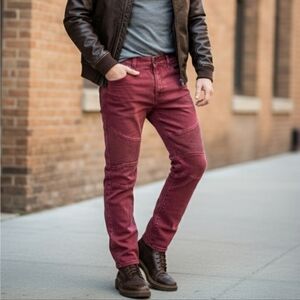 Southpole Jeans 34X30 Actual 34x29 Red Regular‎ Straight Denim 90s Y2K Hip Hop